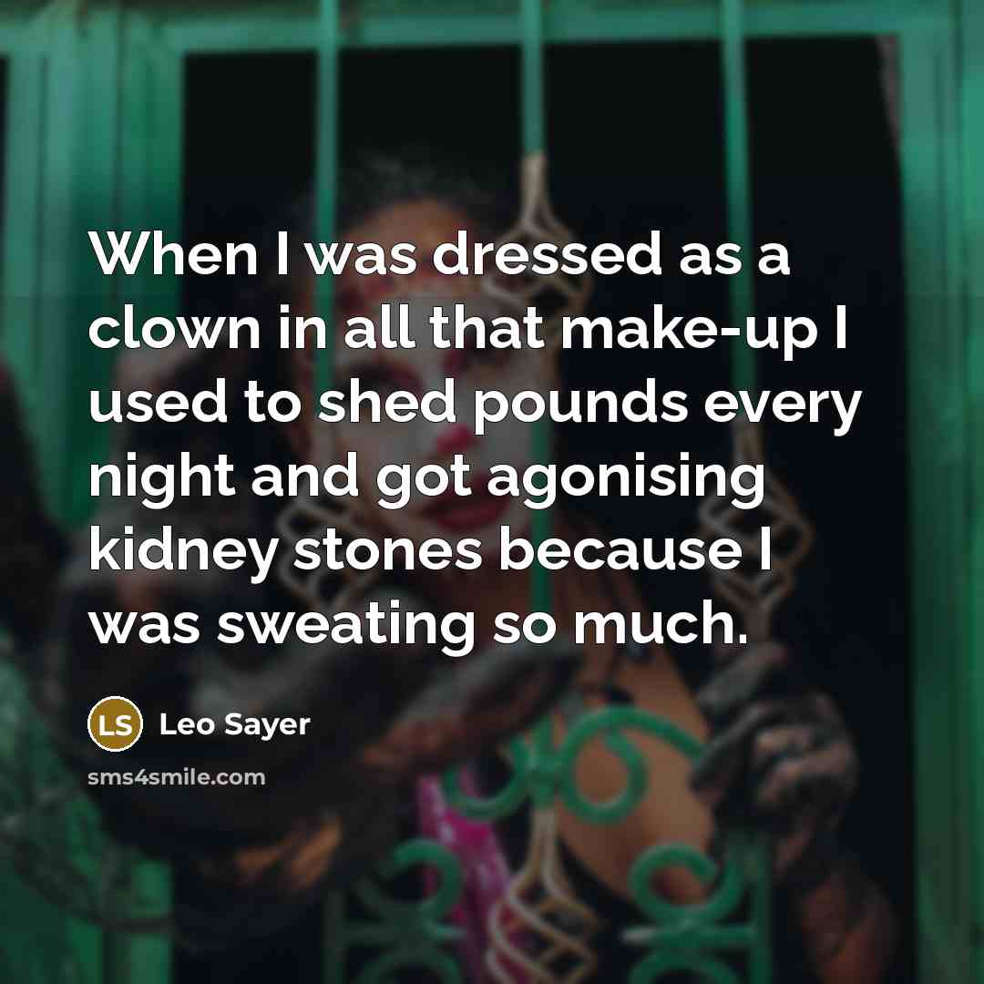 “When I was dressed as a clown in all that…” quote by Leo Sayer