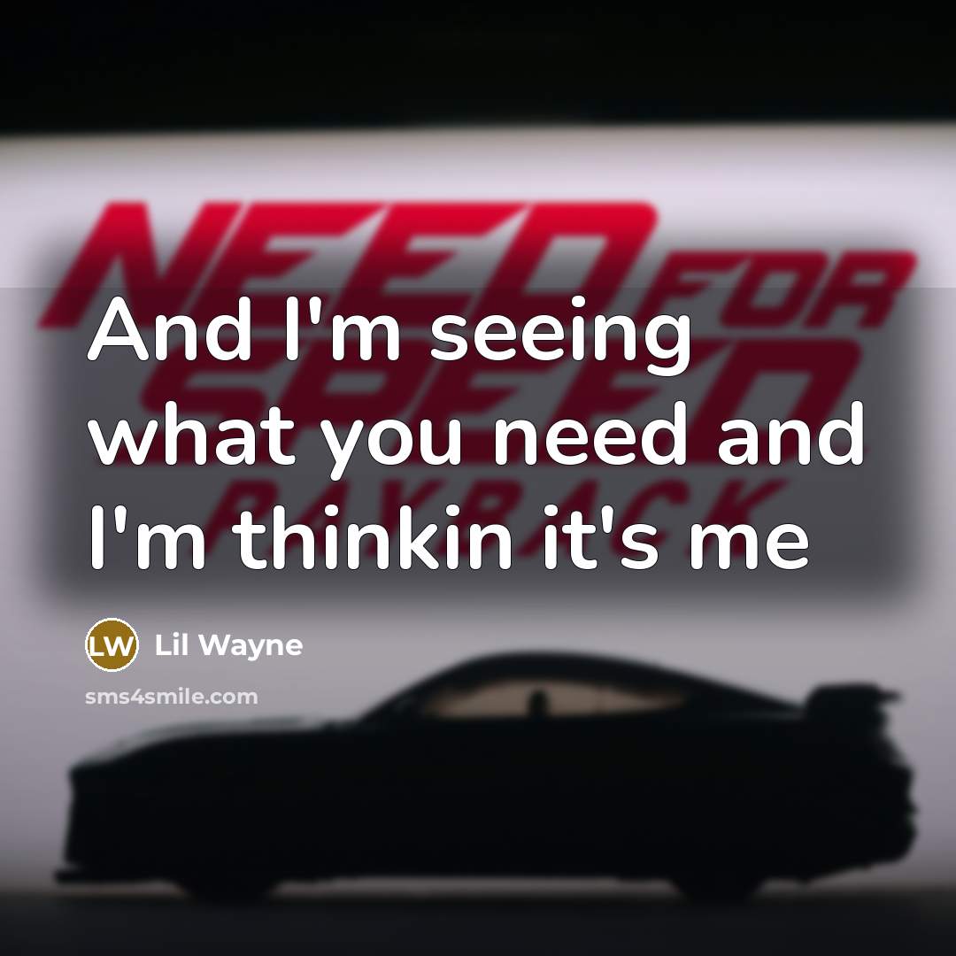 “And I'm seeing what you need and I'm thinkin it's…” quote by Lil Wayne