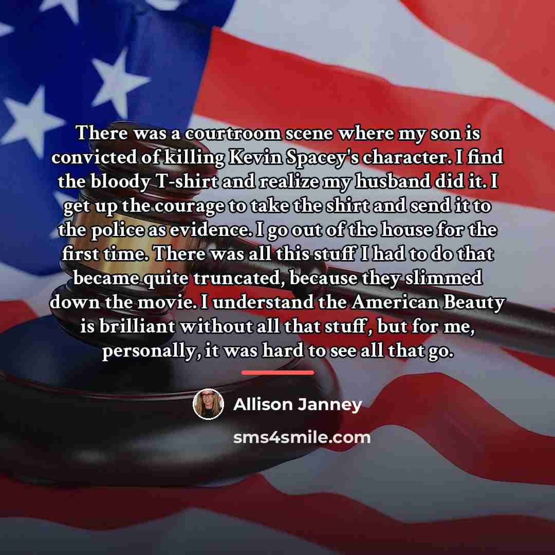 “There was a courtroom scene where my son is convicted…” quote by Allison Janney
