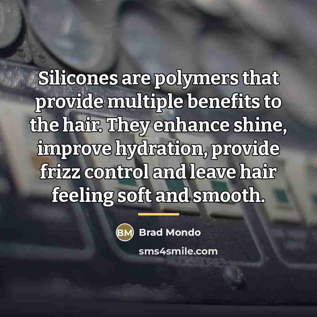 “Silicones are polymers that provide multiple benefits to the hair.…” quote by Brad Mondo