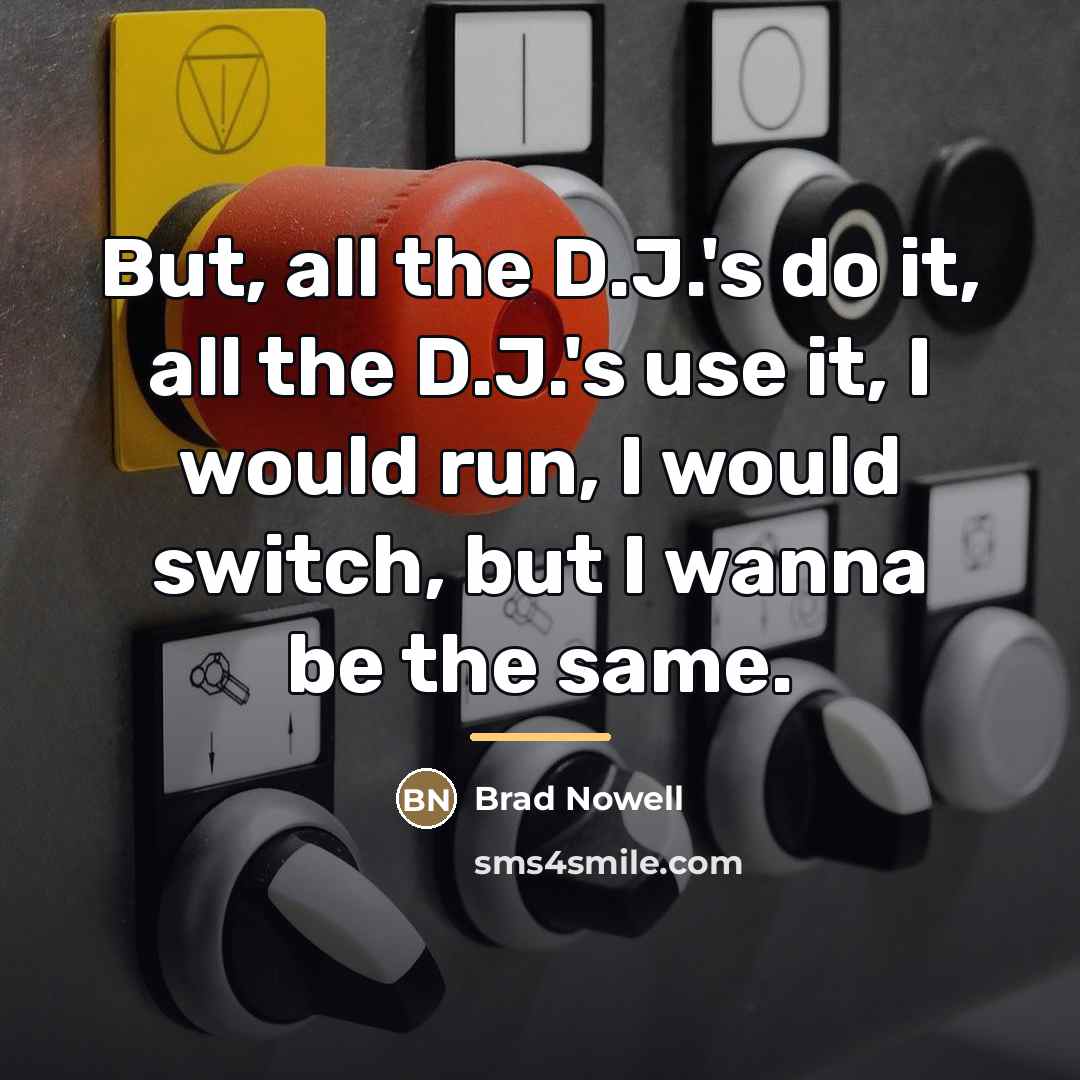 “But, all the D.J.'s do it, all the D.J.'s use…” quote by Brad Nowell