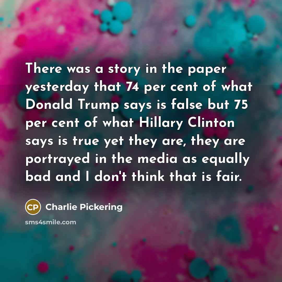 “There was a story in the paper yesterday that 74…” quote by Charlie Pickering