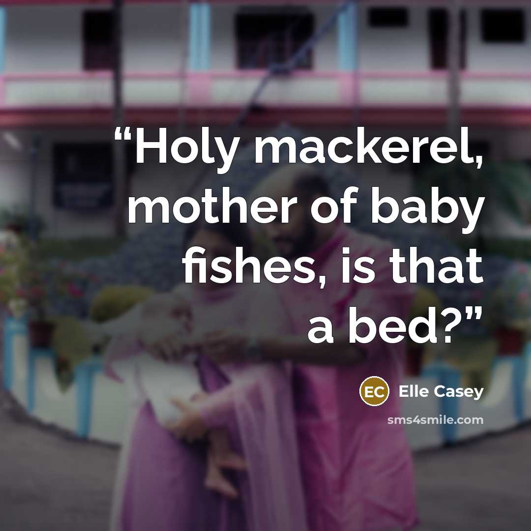 “Holy mackerel, mother of baby fishes, is that a bed?” quote by Elle Casey