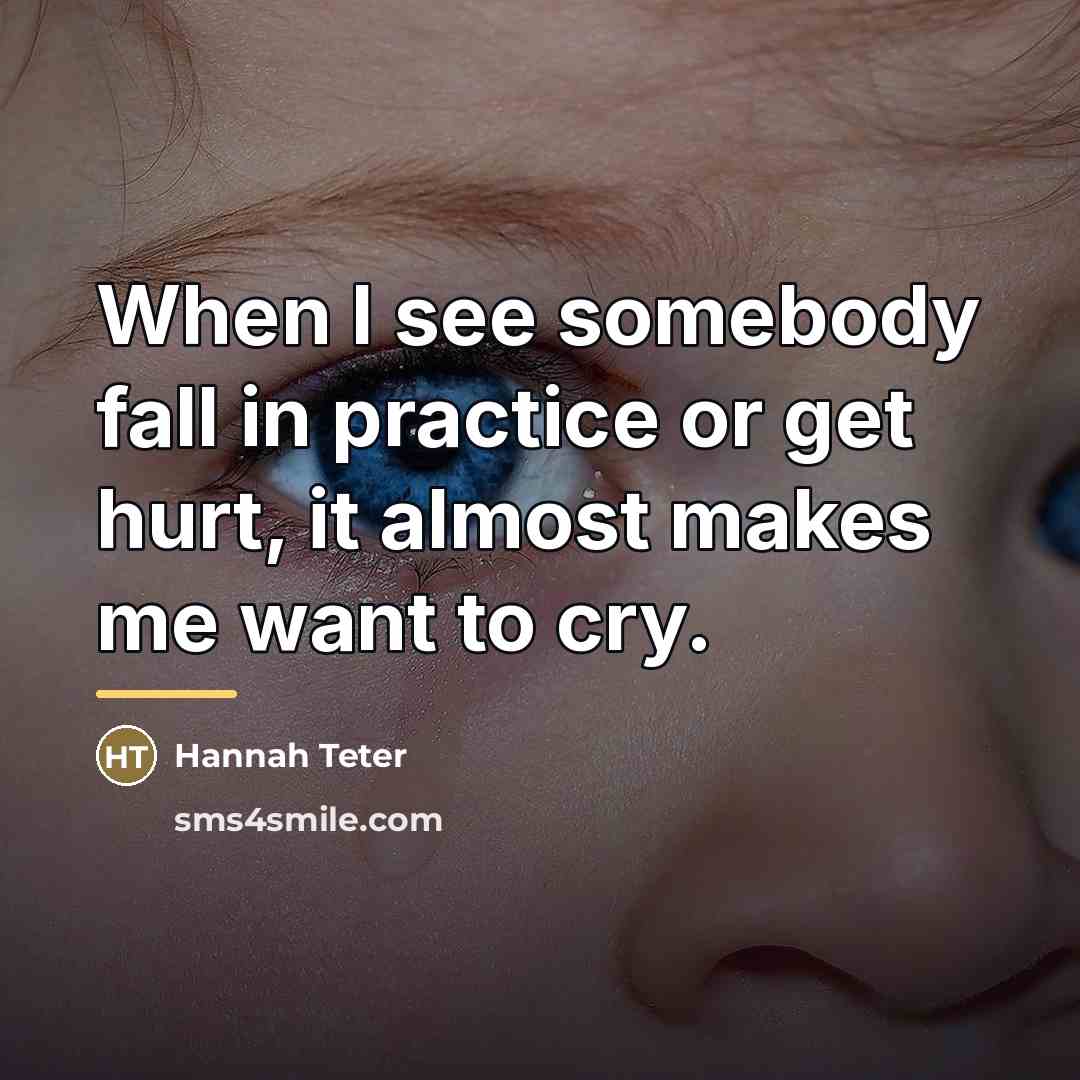 “When I see somebody fall in practice or get hurt,…” quote by Hannah Teter