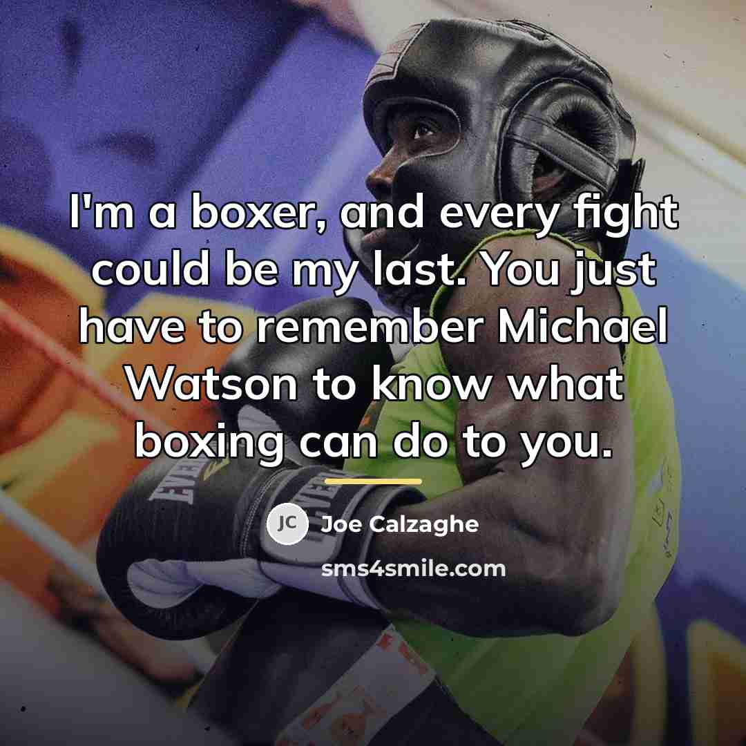 “I'm a boxer, and every fight could be my last.…” quote by Joe Calzaghe