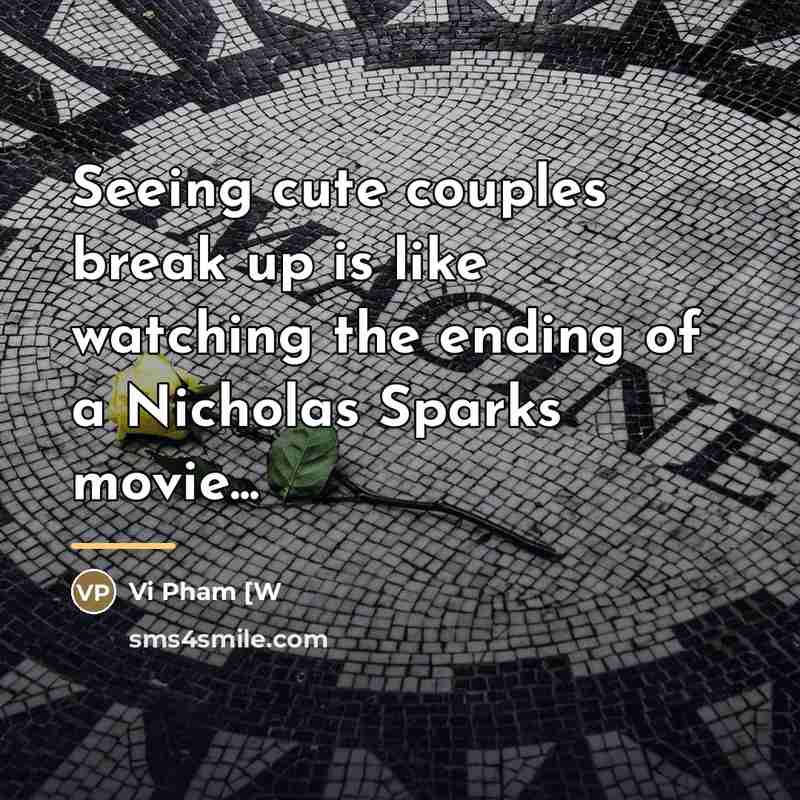“Seeing cute couples break up is like watching the ending…” quote by Vi Pham [W