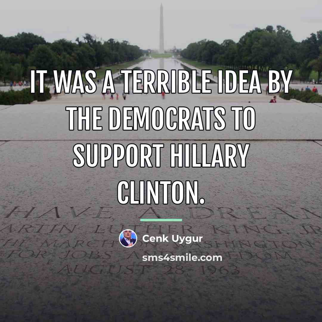 “It was a terrible idea by the Democrats to support…” quote by Cenk Uygur