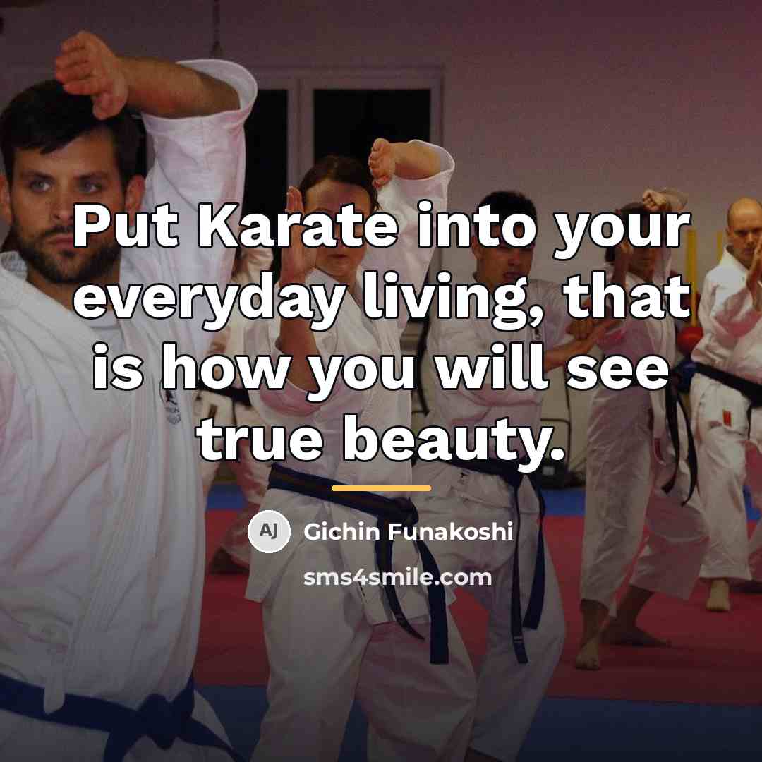 “Put Karate into your everyday living, that is how you…” quote by Gichin Funakoshi