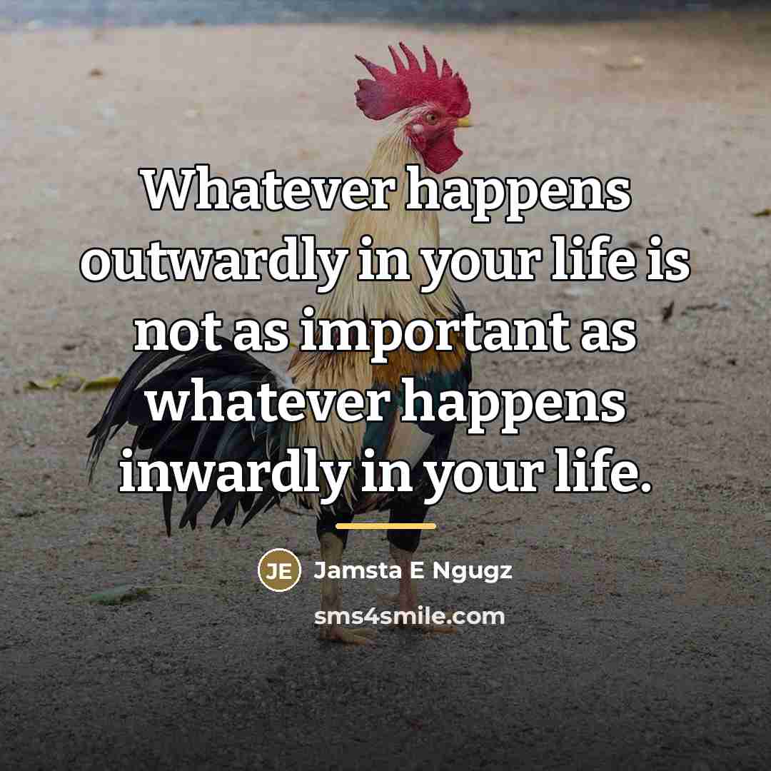 “Whatever happens outwardly in your life is not as important…” quote by Jamsta E Ngugz