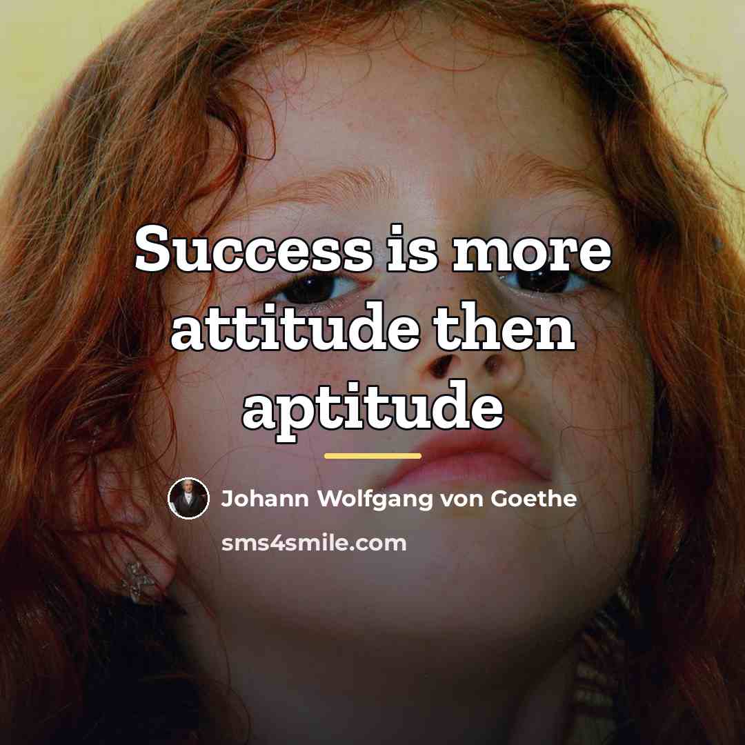 “Success is more attitude then aptitude…” quote by Johann Wolfgang Von Goethe