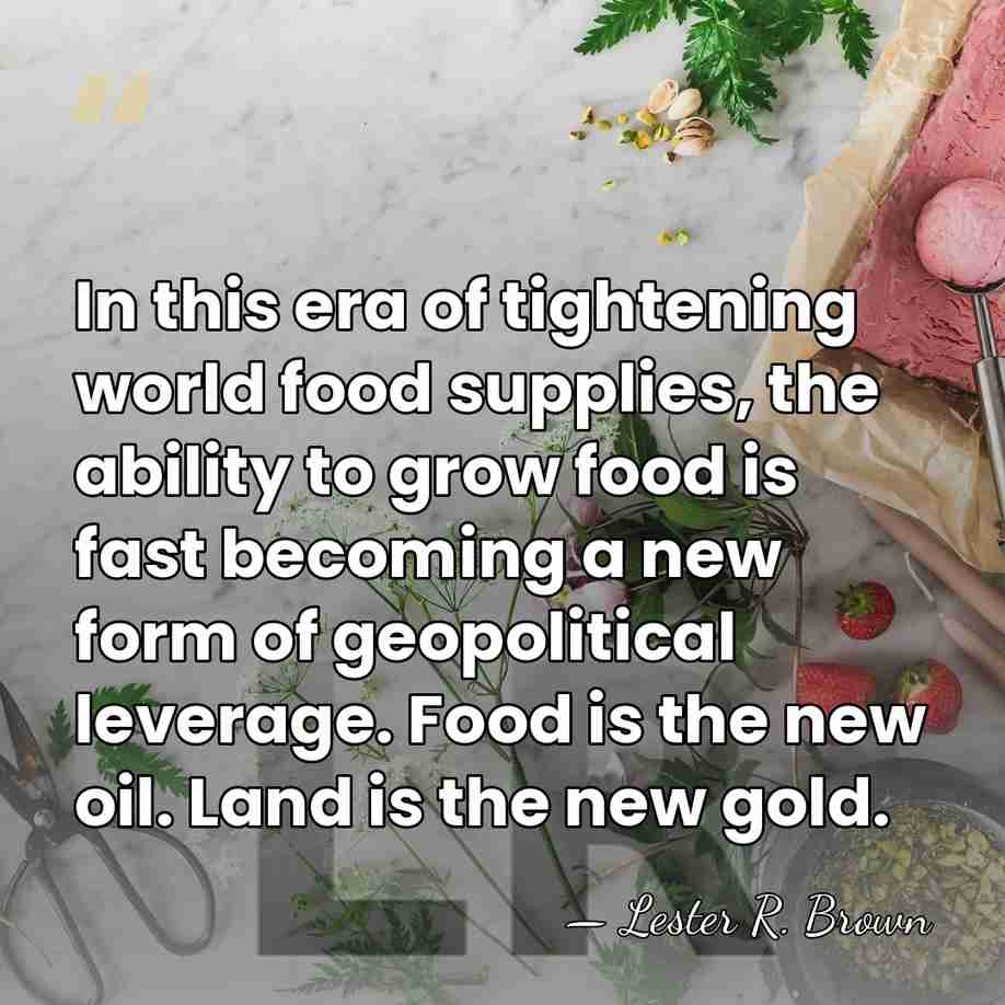 In this era of tightening world food supplies, the ability to grow&hellip; - Lester R. Brown