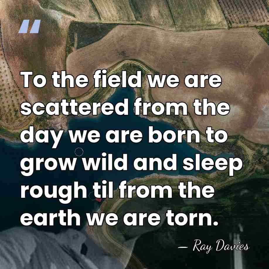 To the field we are scattered from the day we are born&hellip; - Ray Davies