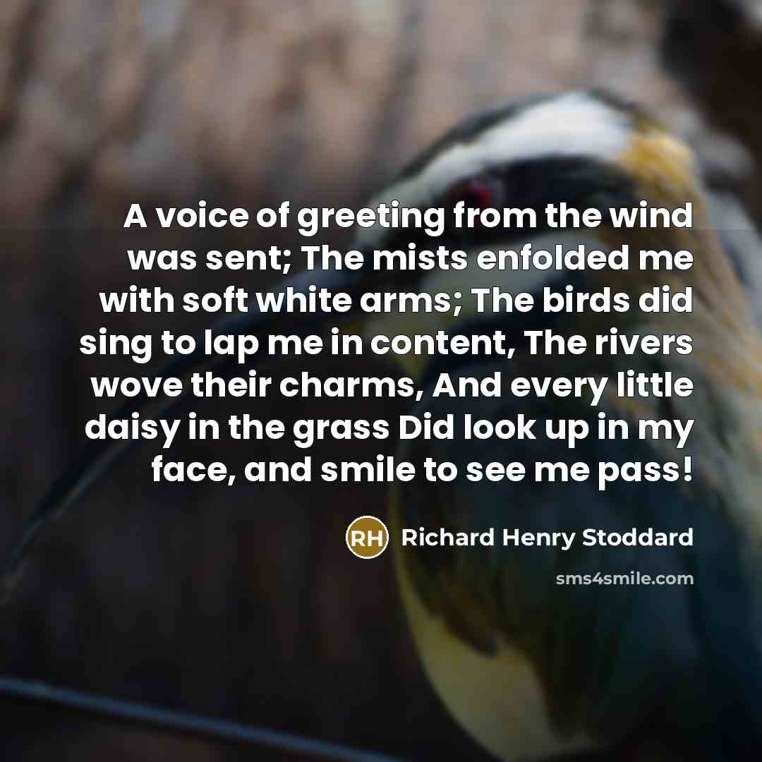 “A voice of greeting from the wind was sent; The…” quote by Richard Henry Stoddard