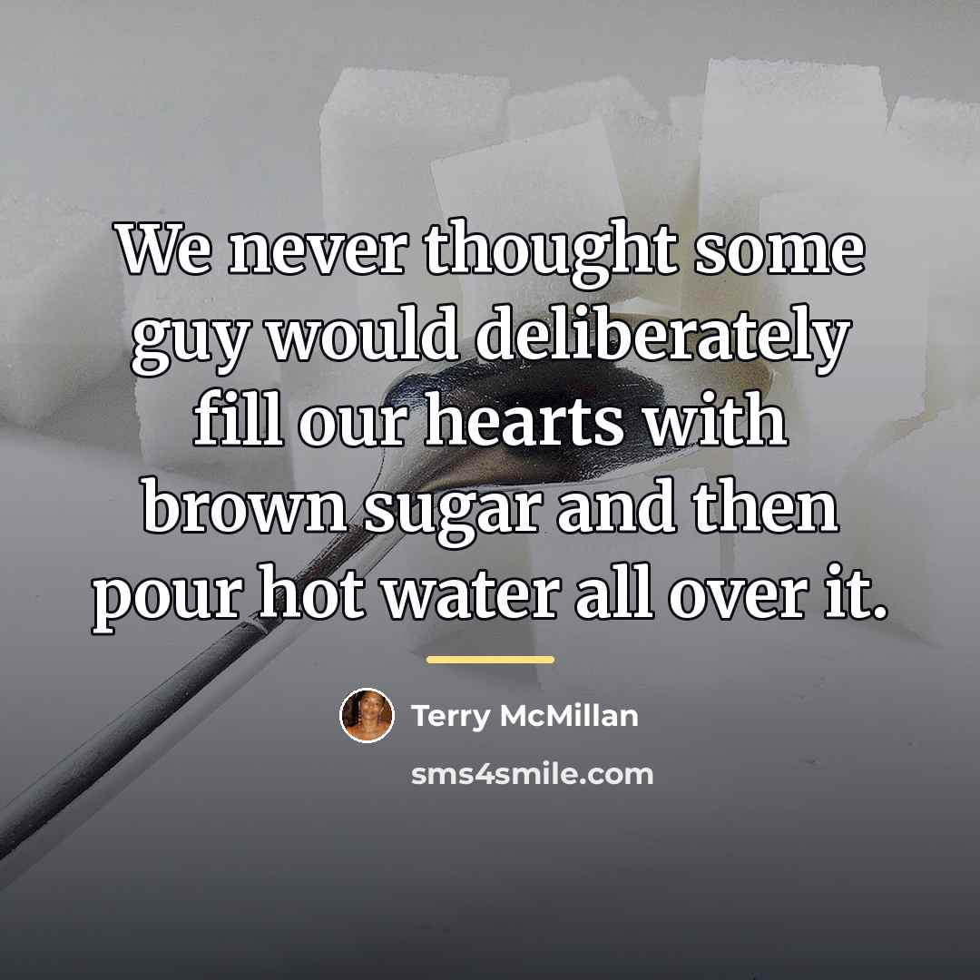 “We never thought some guy would deliberately fill our hearts…” quote by Terry McMillan