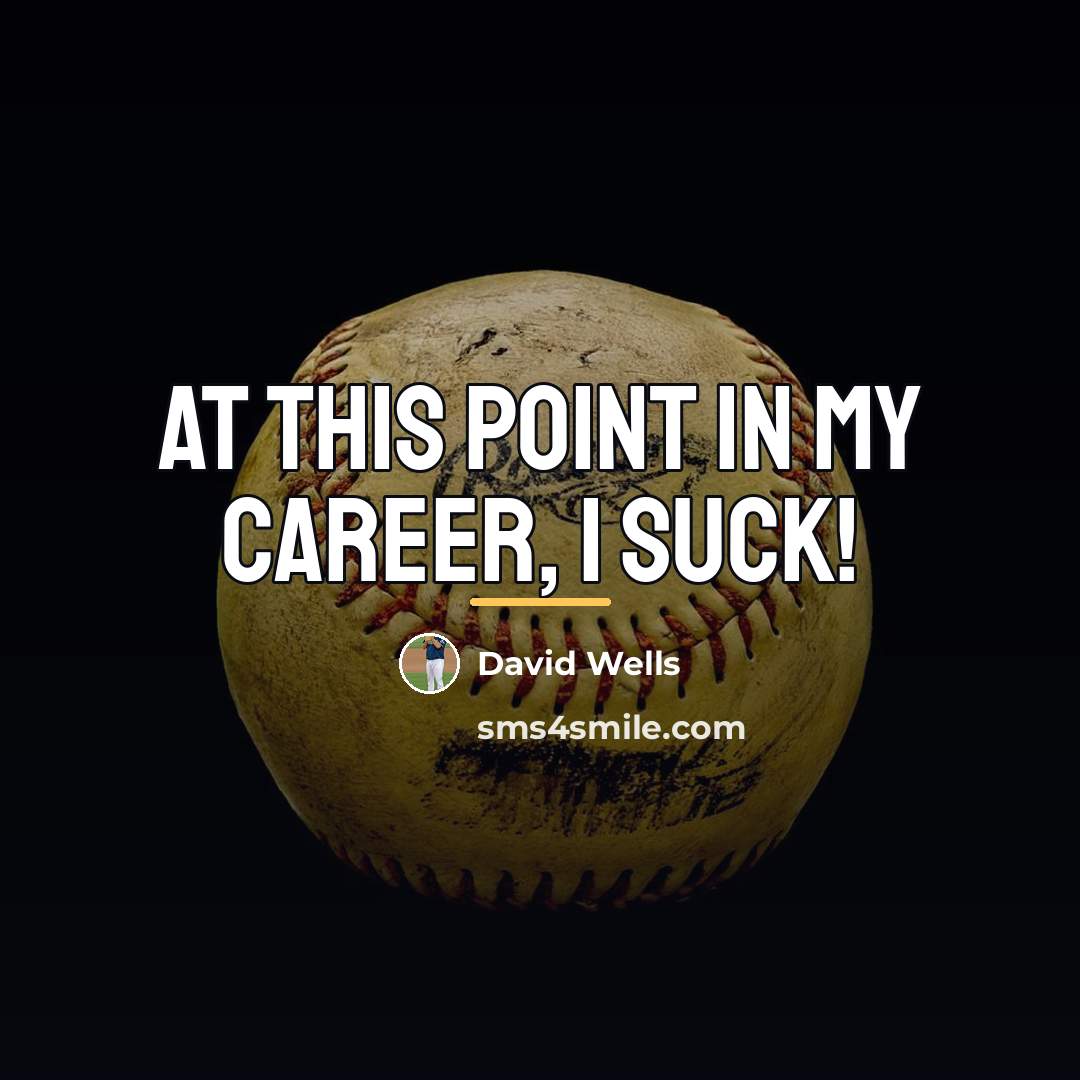 “AT THIS POINT IN MY CAREER, I SUCK!…” quote by David Wells