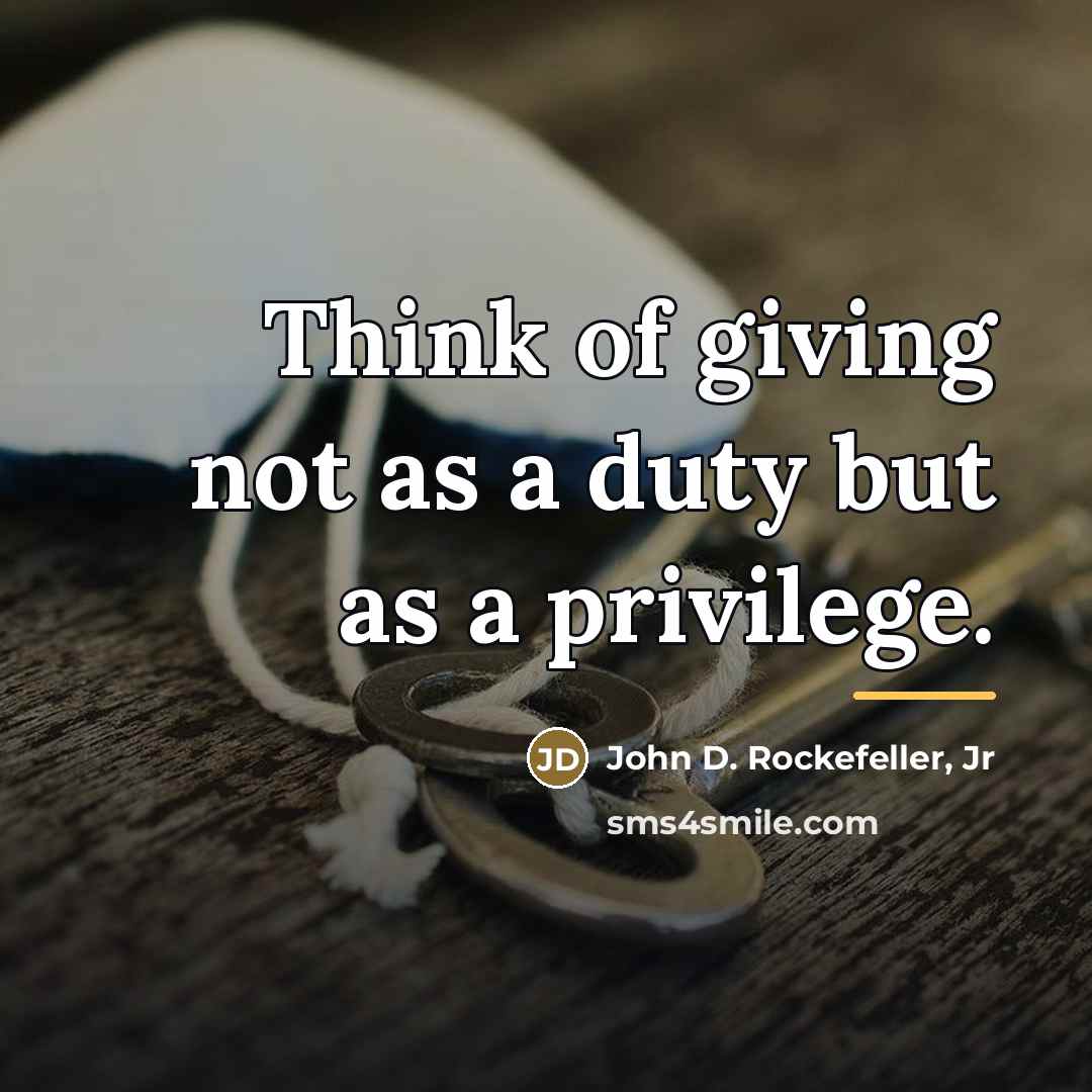 “Think of giving not as a duty but as a…” quote by Anonymous