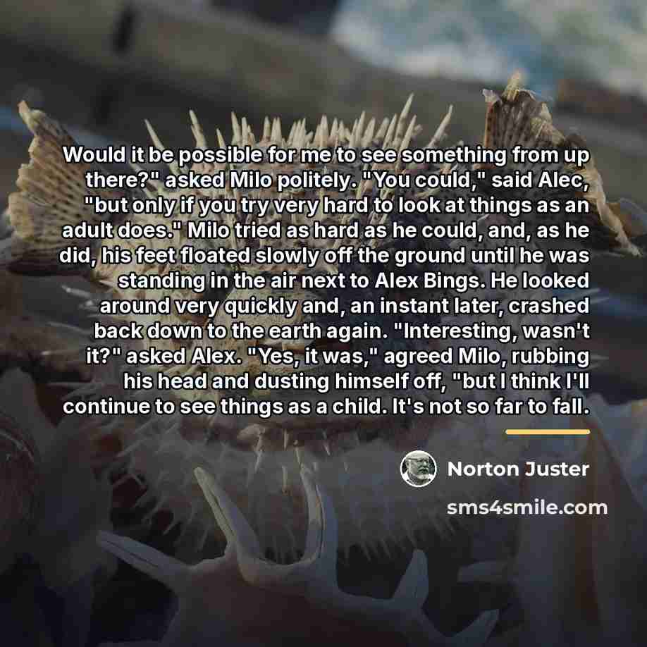 “Would it be possible for me to see something from…” quote by Norton Juster
