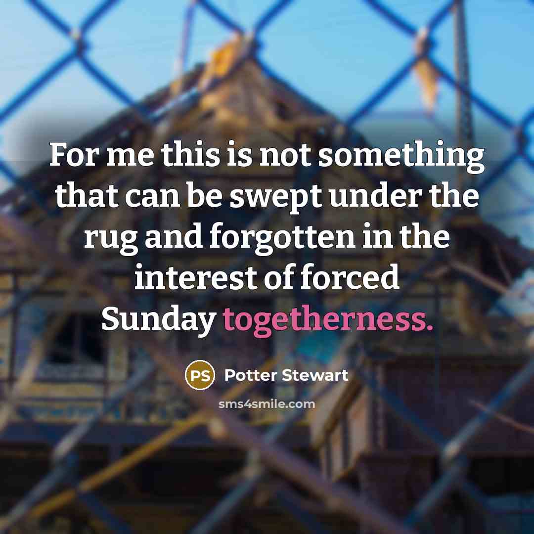 “For me this is not something that can be swept…” quote by Potter Stewart