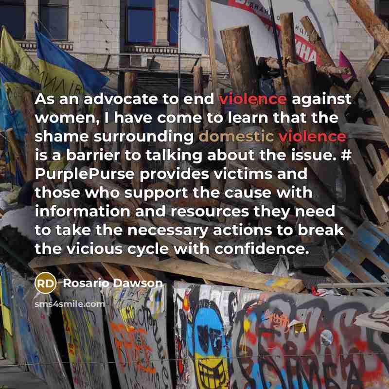 “As an advocate to end violence against women, I have…” quote by Rosario Dawson