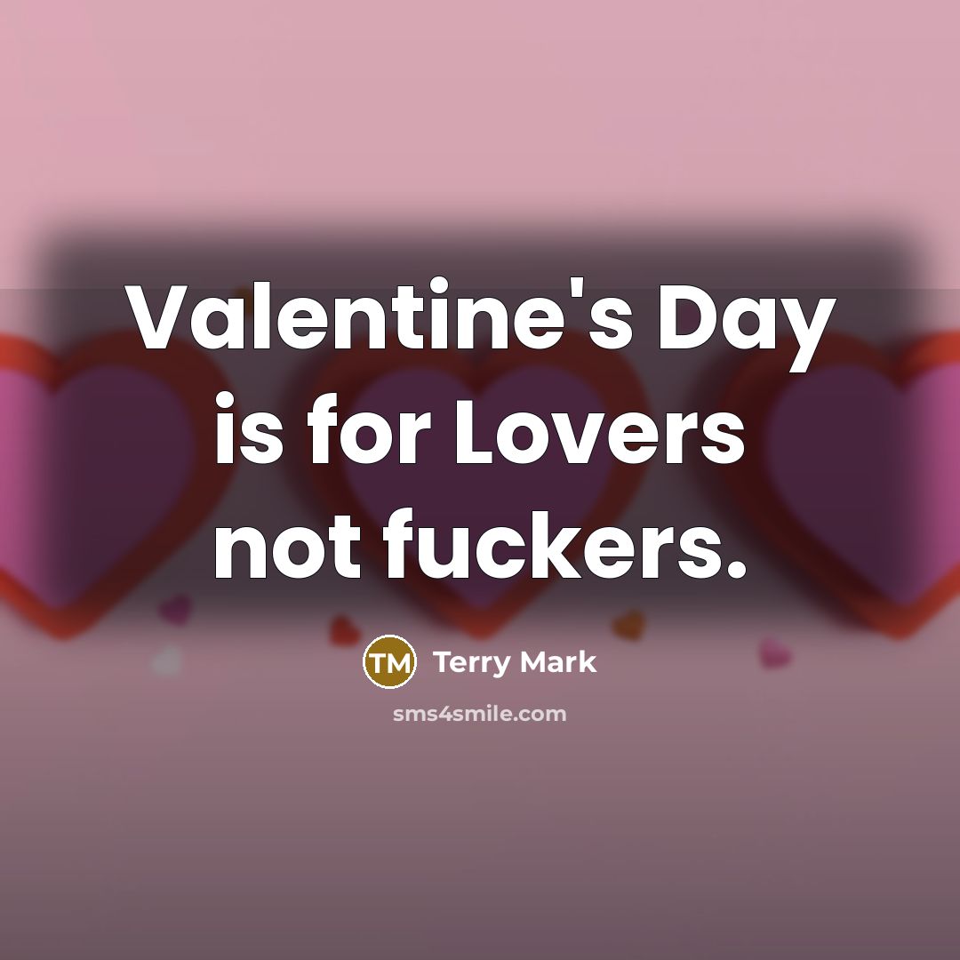 “Valentine's Day is for Lovers not fuckers.…” quote by Terry Mark