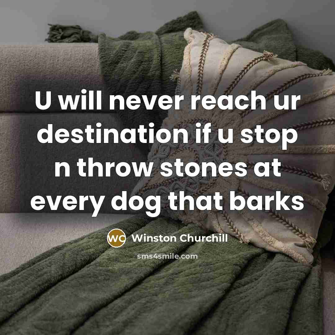 “U will never reach ur destination if u stop n…” quote by Winston Churchill