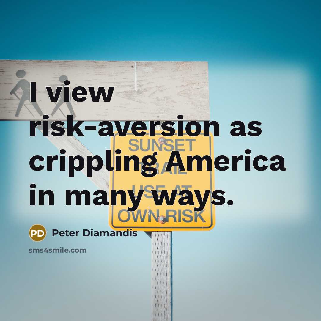 “I view risk-aversion as crippling America in many ways.…” quote by Peter Diamandis