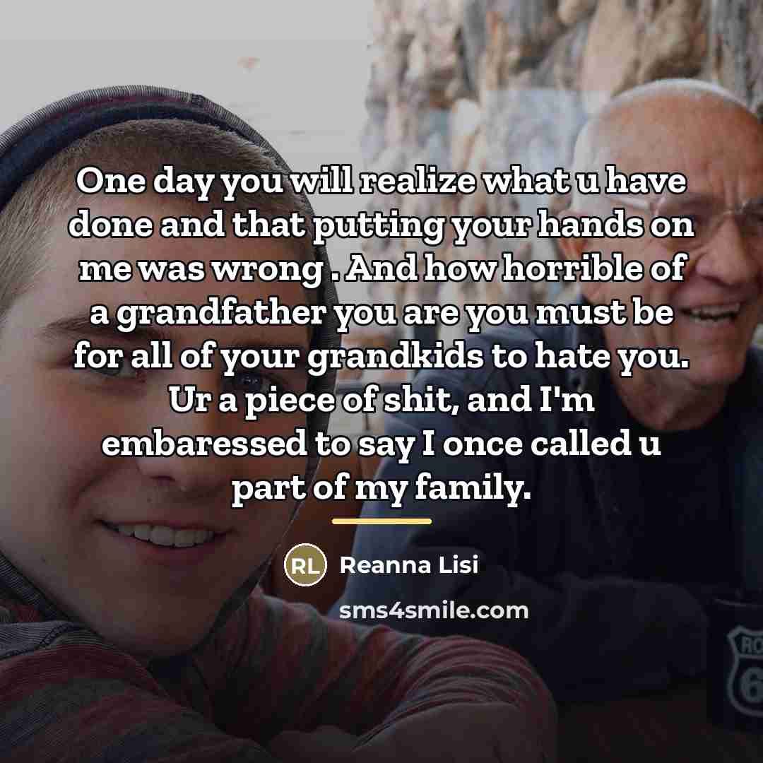 “One day you will realize what u have done and…” quote by Reanna Lisi