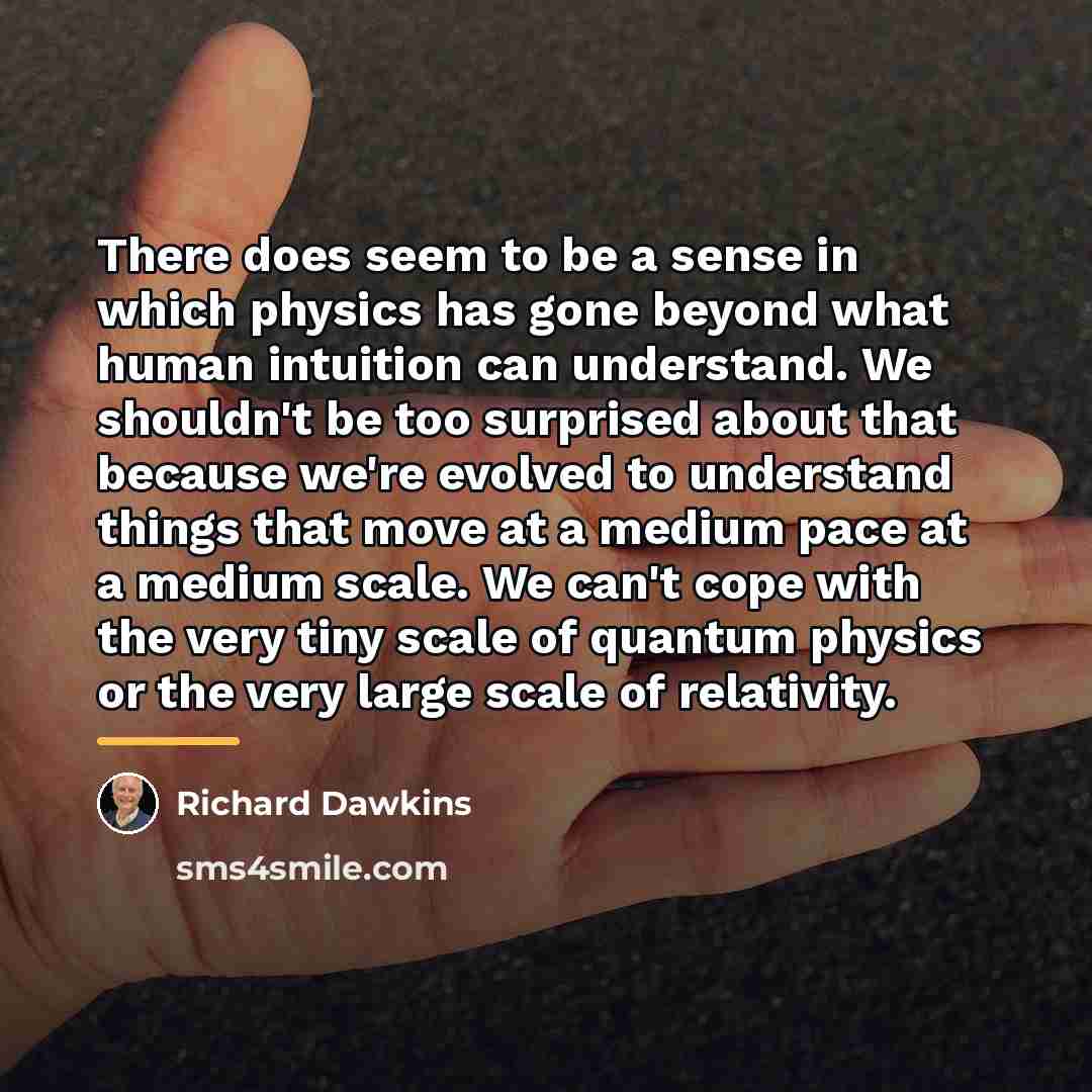 “There does seem to be a sense in which physics…” quote by Richard Dawkins