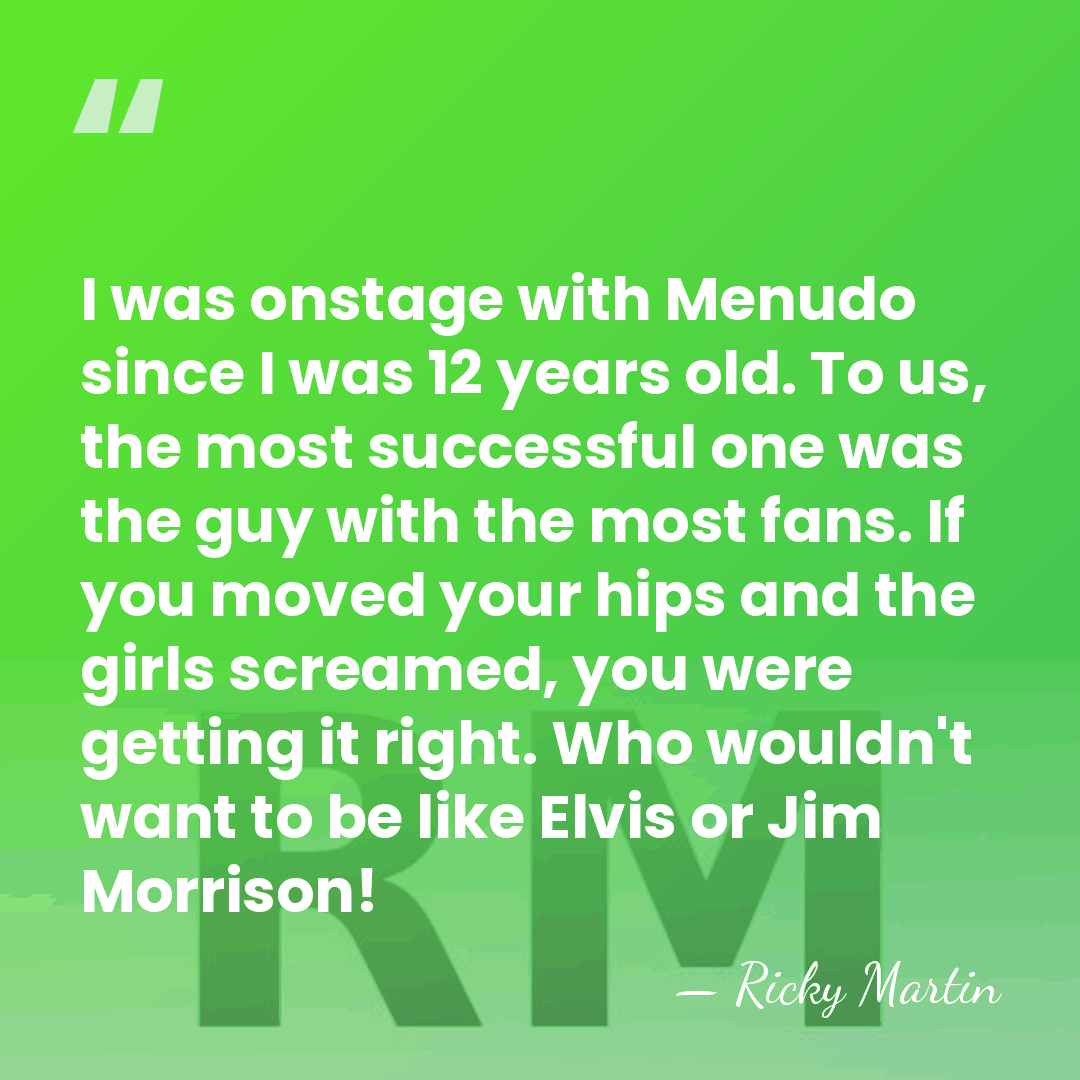 I was onstage with Menudo since I was 12 years old. To&hellip; - Ricky Martin