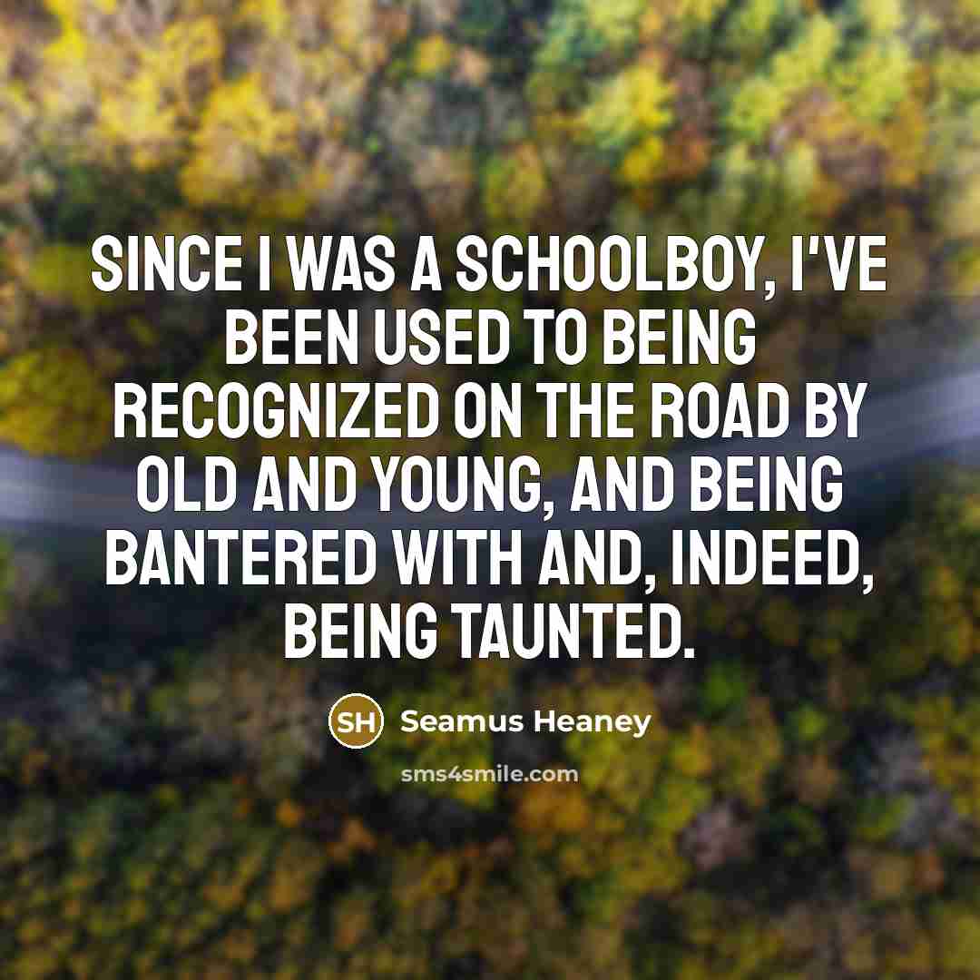 “Since I was a schoolboy, I've been used to being…” quote by Seamus Heaney