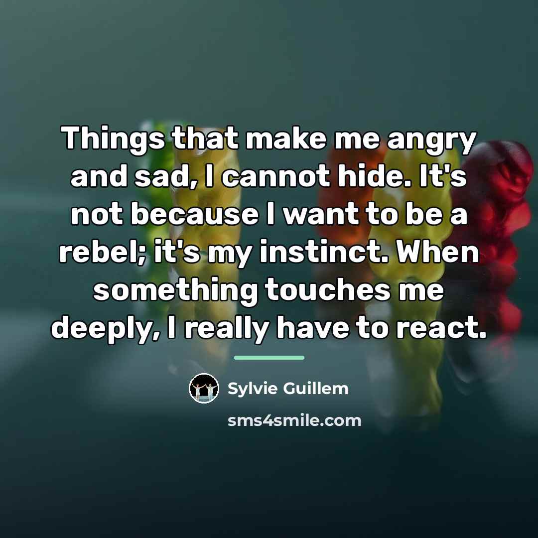 “Things that make me angry and sad, I cannot hide.…” quote by Sylvie Guillem