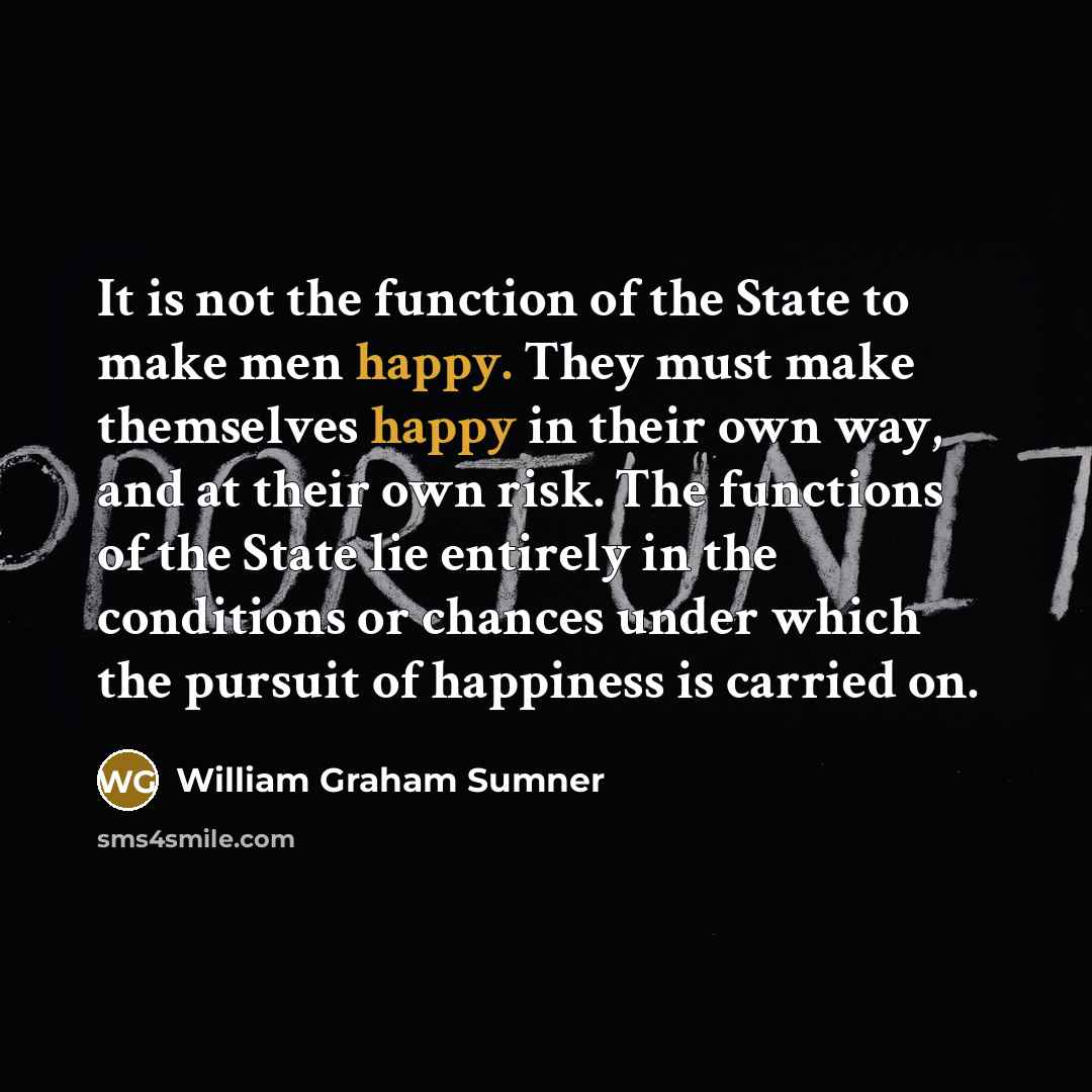 “It is not the function of the State to make…” quote by William Graham Sumner