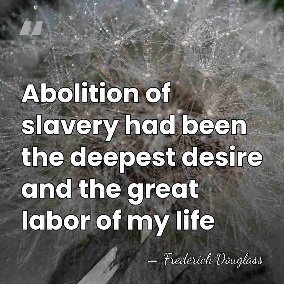 Abolition of slavery had been the deepest desire and the great labor&hellip; - Frederick Douglass