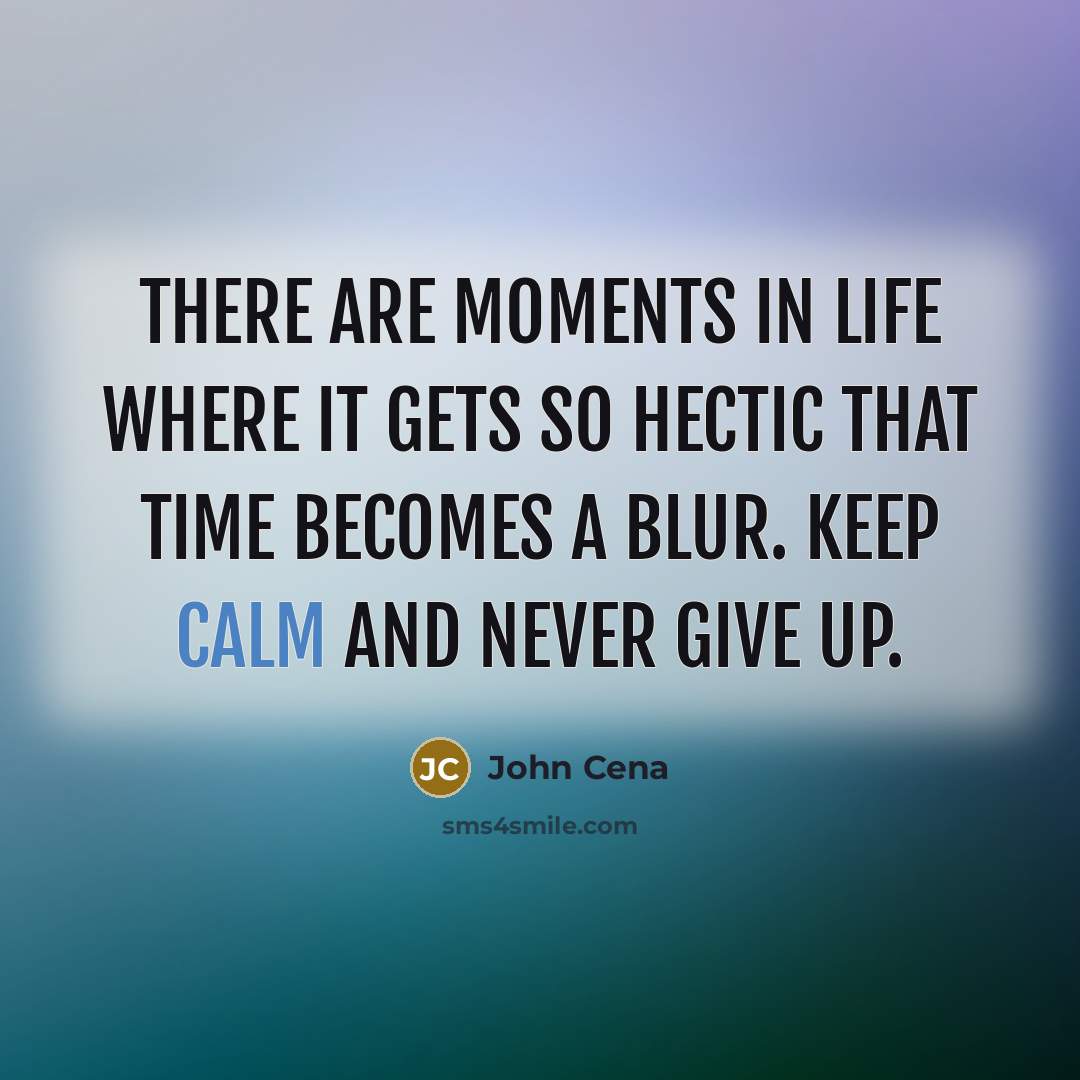“There are moments in life where it gets so hectic…” quote by John Cena