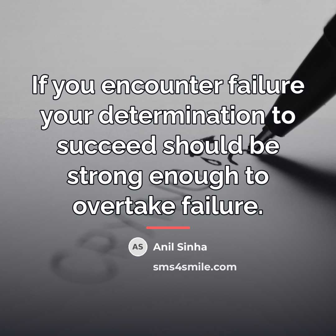 “If you encounter failure your determination to succeed should be…” quote by Anil Sinha
