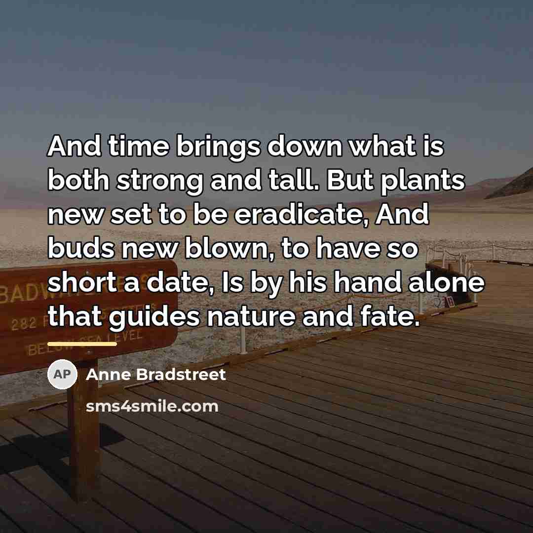 “And time brings down what is both strong and tall.…” quote by Anne Bradstreet