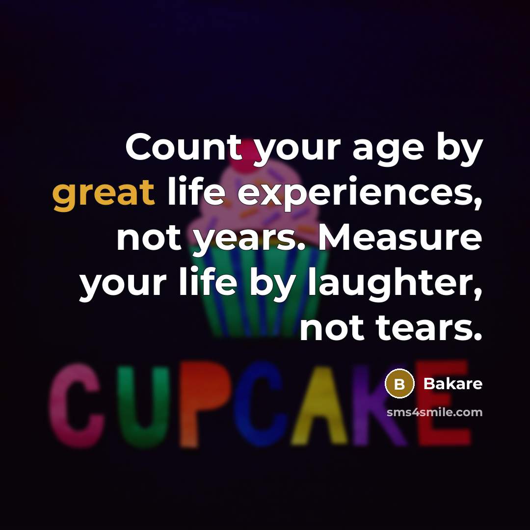“Count your age by great life experiences, not years. Measure…” quote by Bakare