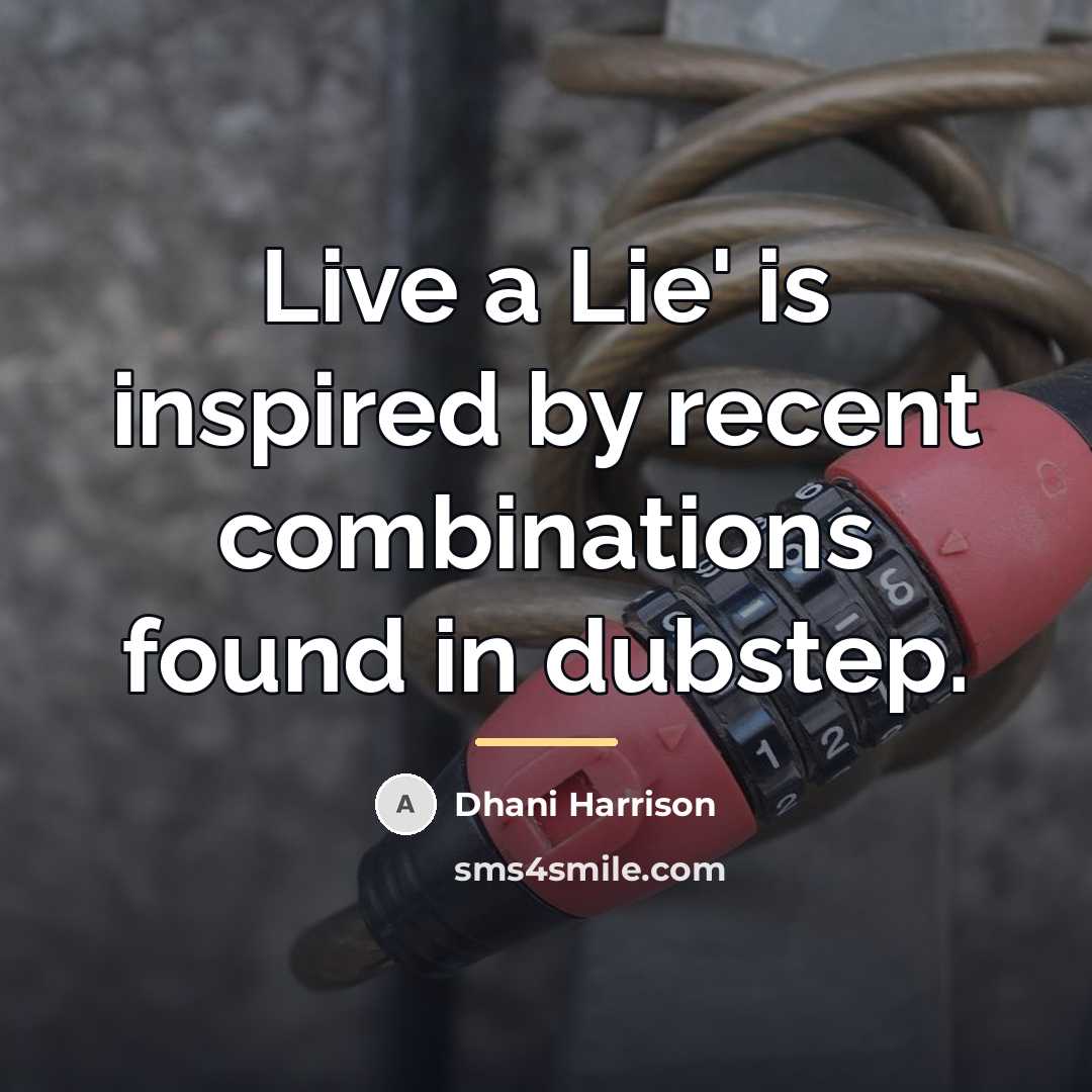 “Live a Lie' is inspired by recent combinations found in…” quote by Dhani Harrison