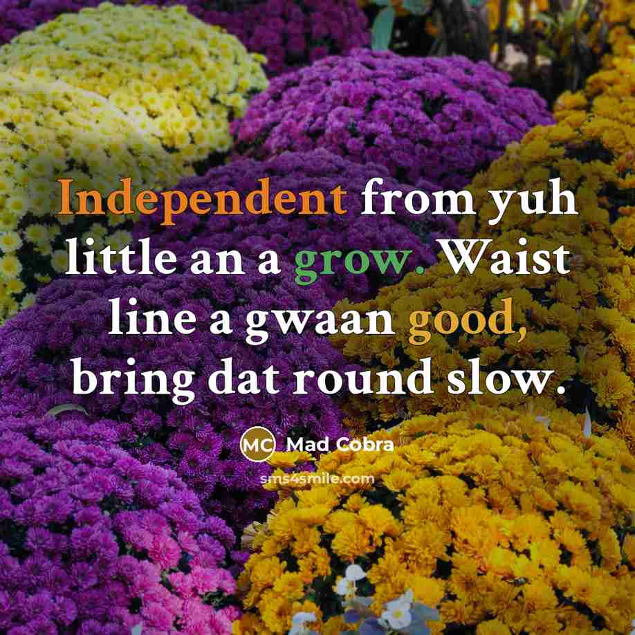 “Independent from yuh little an a grow. Waist line a…” quote by Mad Cobra