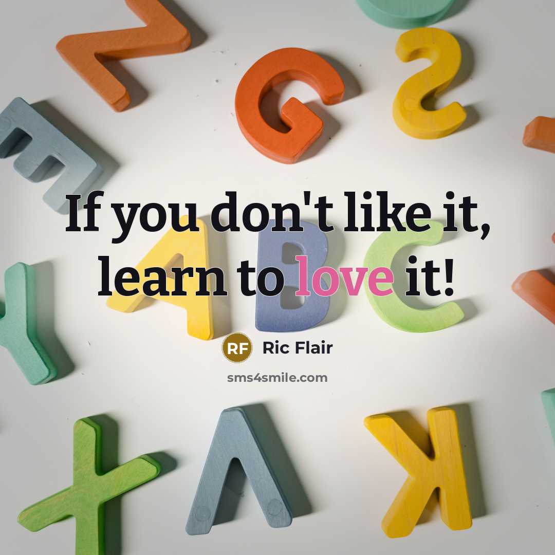 “If you don't like it, learn to love it!…” quote by Ric Flair