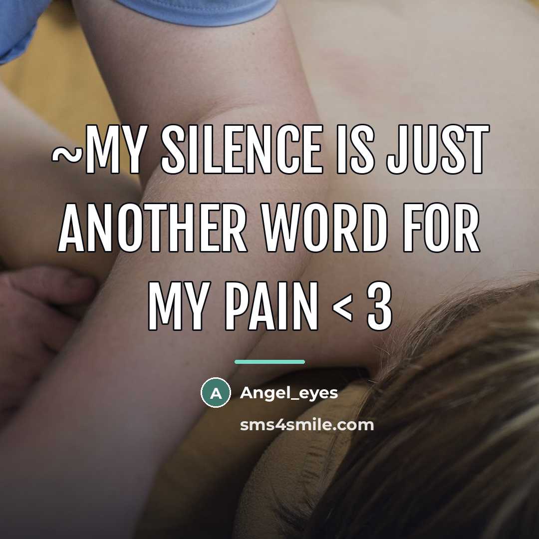 “~My silence is just another word for my pain <…” quote by Angel_eyes