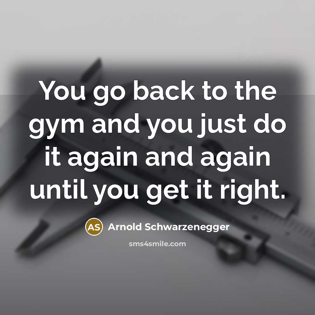 “You go back to the gym and you just do…” quote by Arnold Schwarzenegger