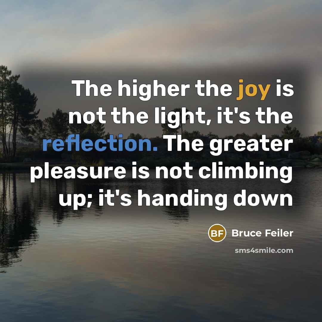 “The higher the joy is not the light, it's the…” quote by Bruce Feiler