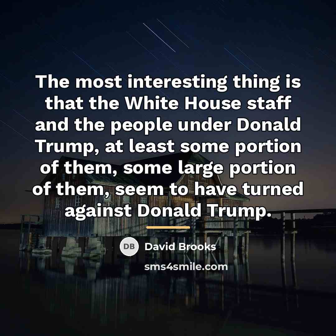 “The most interesting thing is that the White House staff…” quote by David Brooks