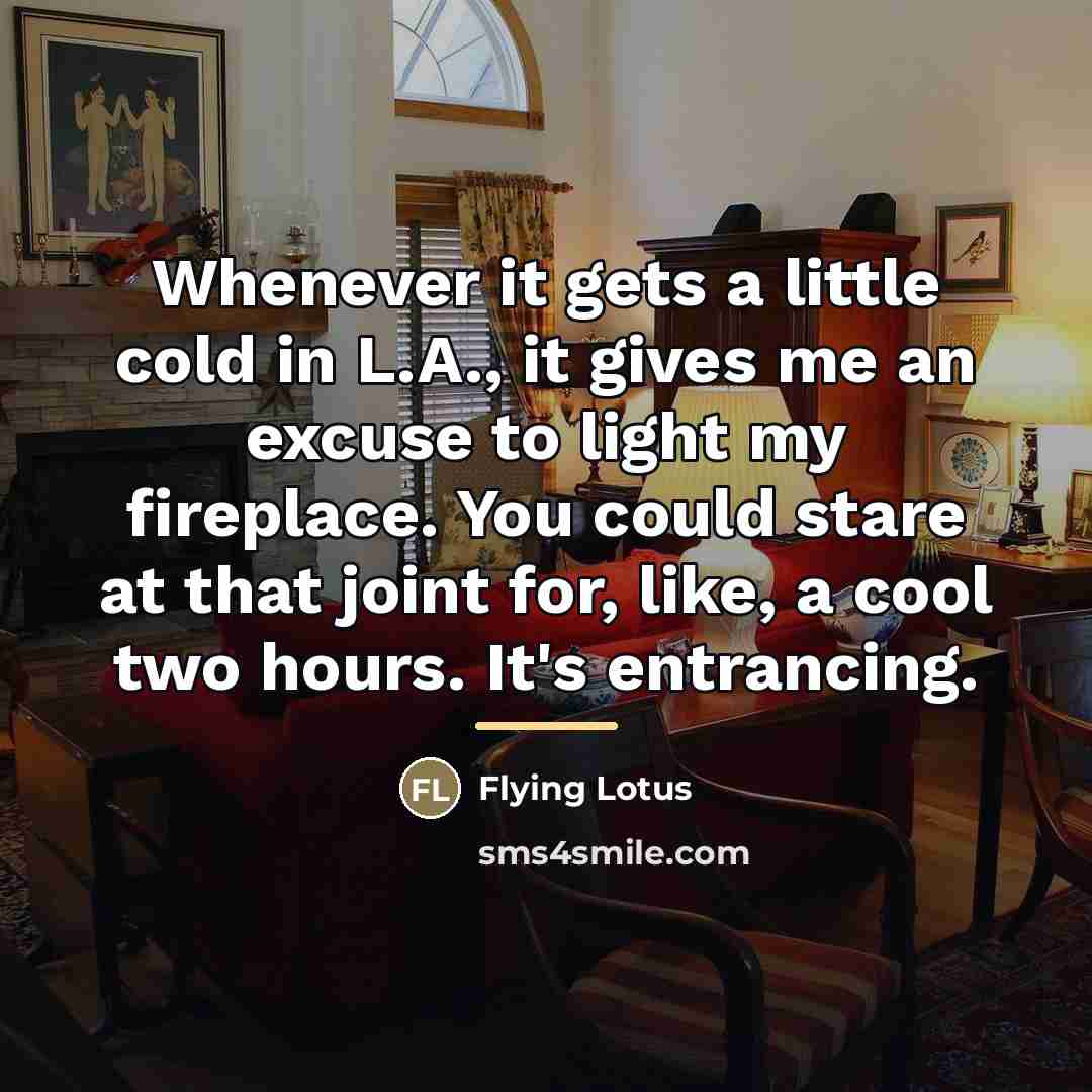 “Whenever it gets a little cold in L.A., it gives…” quote by Flying Lotus