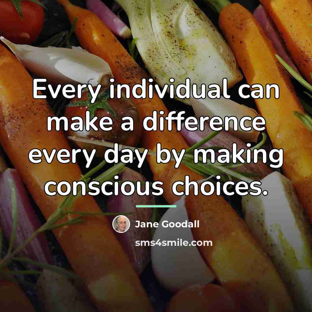 “Every individual can make a difference every day by making…” quote by Jane Goodall