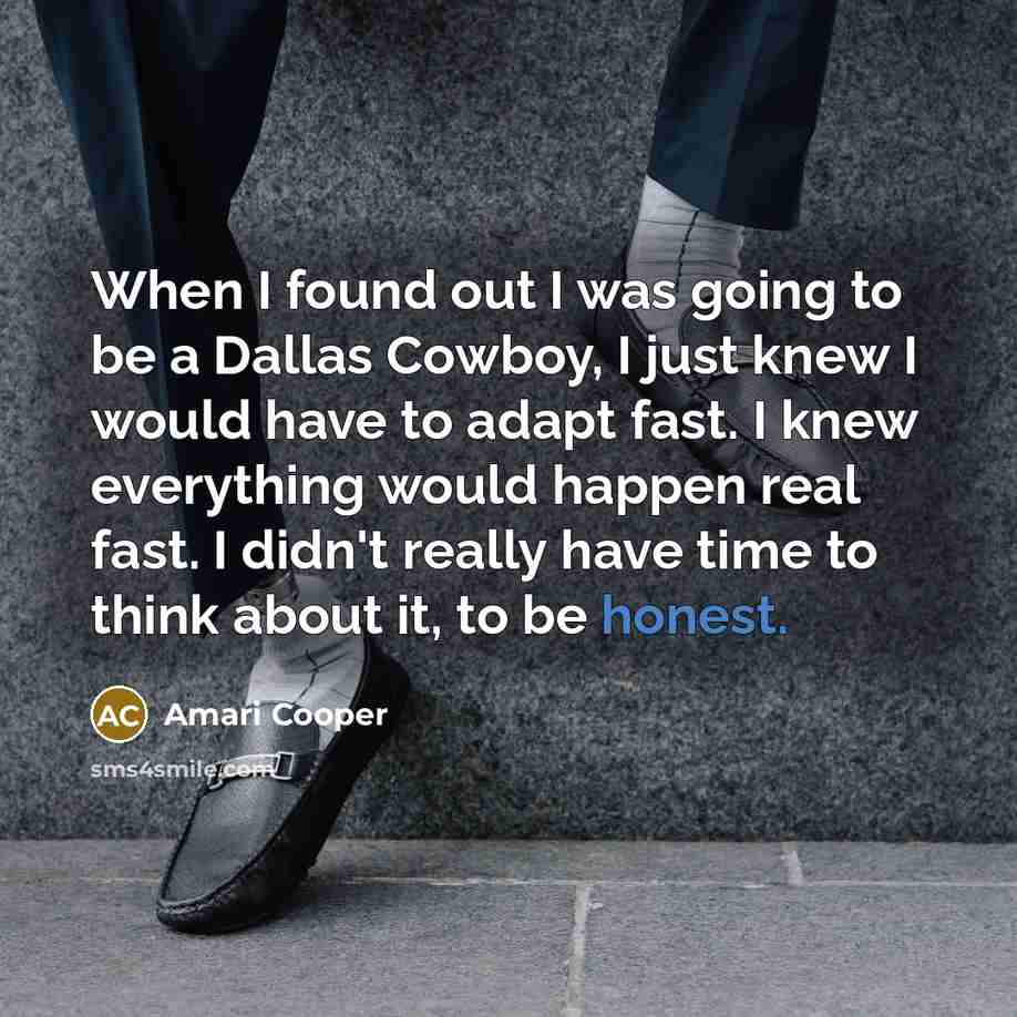 “When I found out I was going to be a…” quote by Amari Cooper