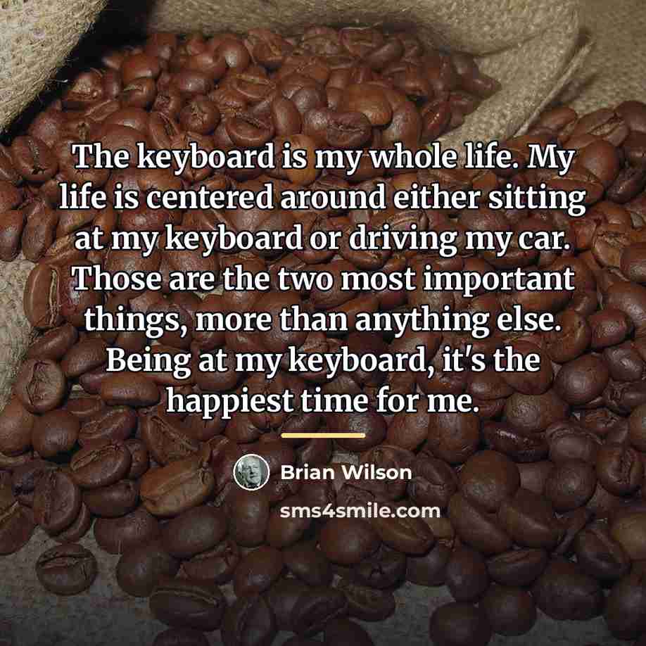“The keyboard is my whole life. My life is centered…” quote by Brian Wilson