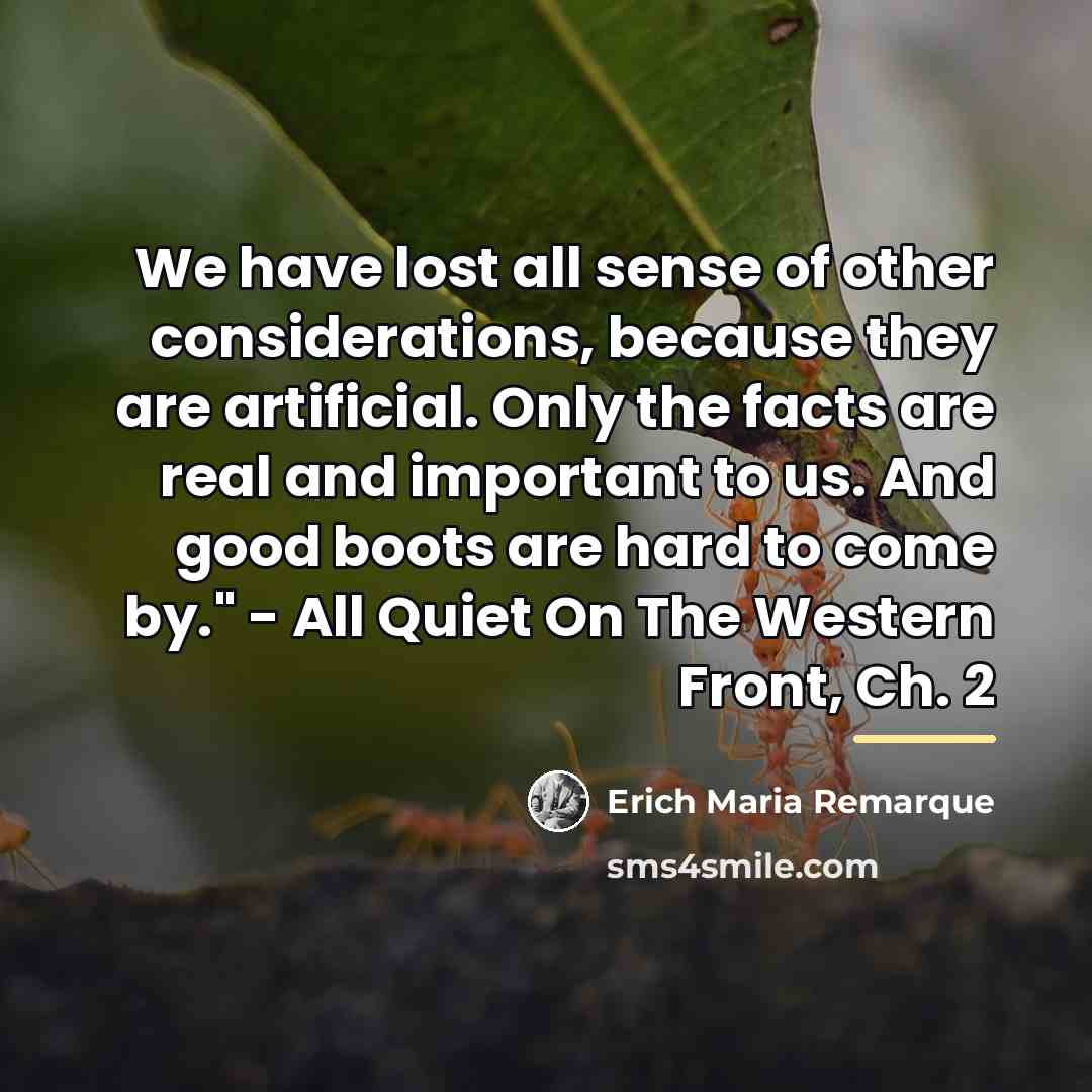 “We have lost all sense of other considerations, because they…” quote by Erich Maria Remarque
