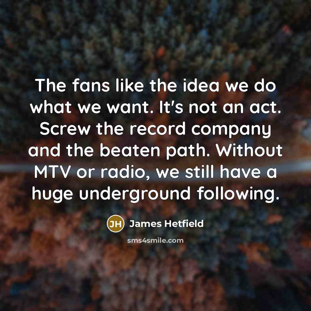 “The fans like the idea we do what we want.…” quote by James Hetfield
